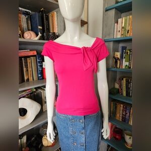 Vintage y2k Wrapper Hot Pink Bow Tie Top